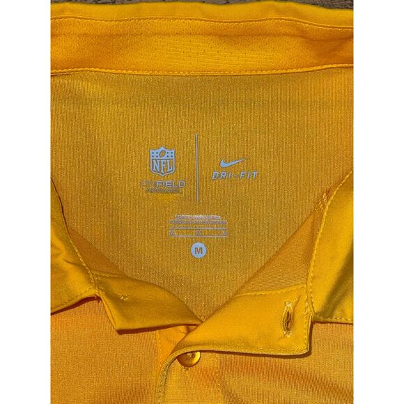 NWT Mens Nike DriFit On Field Apparel Yellow‎ Pittsburgh Steelers Polo Shirt M - Picture 7 of 9